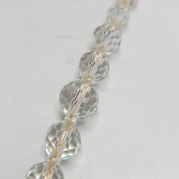 Vintage Faceted Clear Crystal Bead Necklace With Clasp 20 in READ ME - Picture 7 of 8